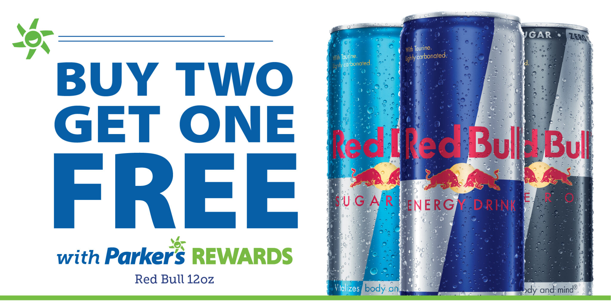 Buy 2, Get 1 Free Red Bull 12oz - Parker's Kitchen